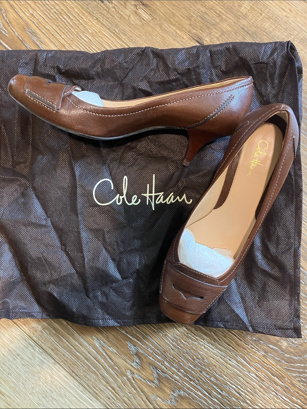 Cole Haan Brown Kitten Heel Pumps